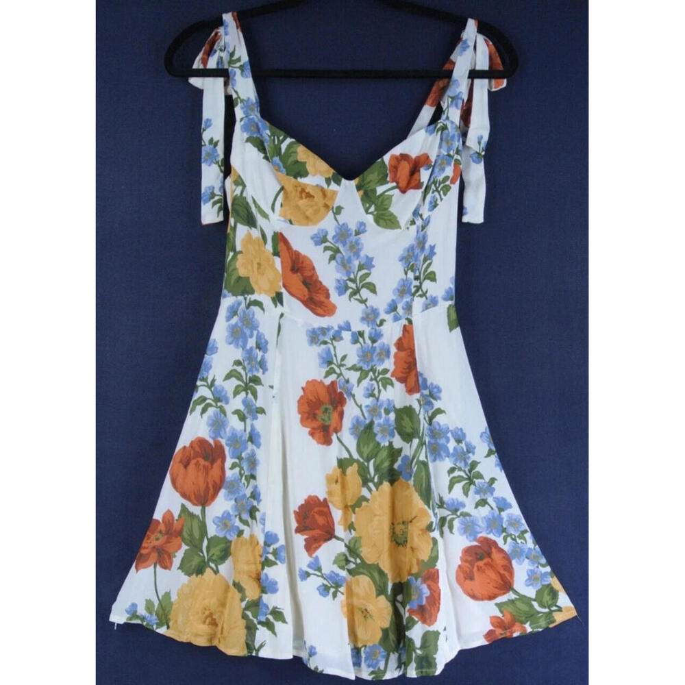 NEW, Reformation Niara Floral Mini Dress in multi size 10 #RF124